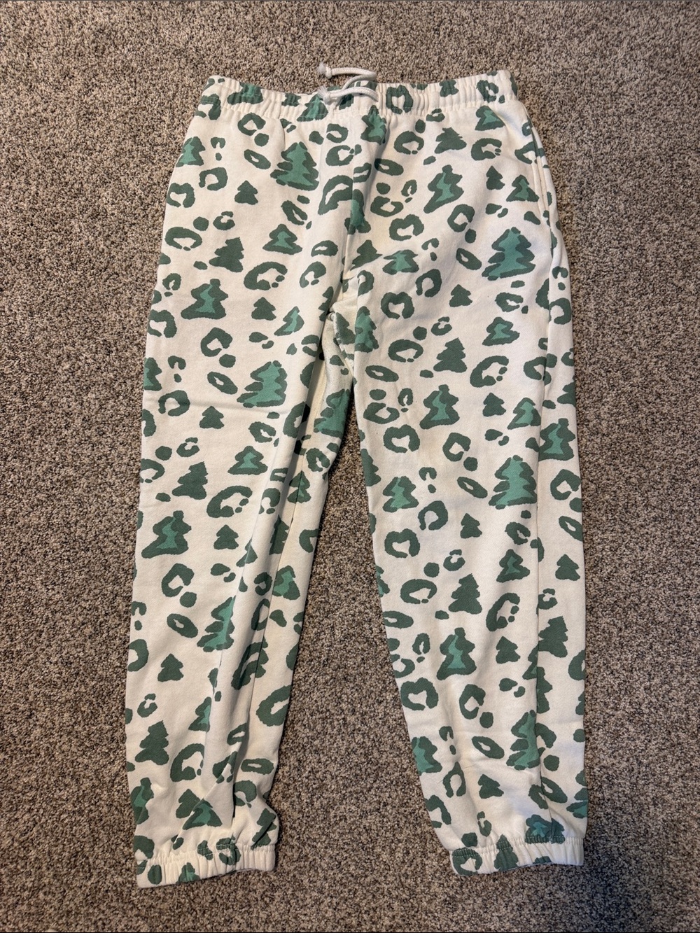 Mighty Fine Cream and Green Tree Print Joggers